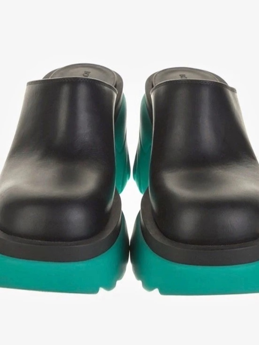 Bottega Veneta Black Leather & agree. Rubber Flash Clogs